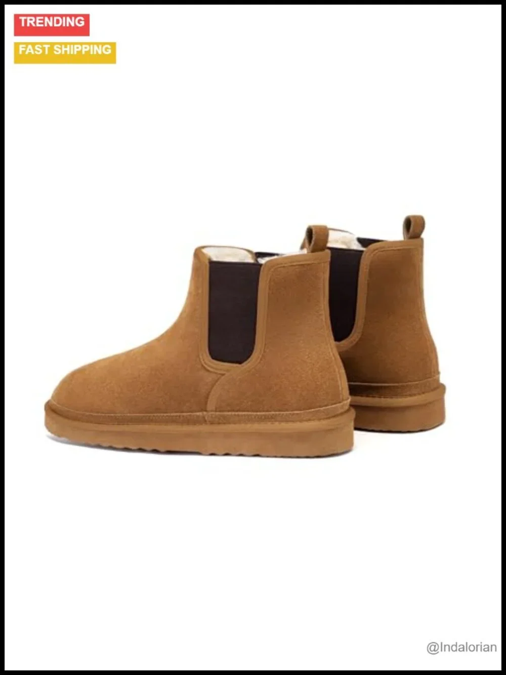 Men's Suede Chelsea Boots Winter Snow Boots Anti-Slip EVA Outsole